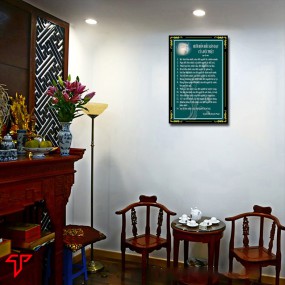 Tranh thư pháp hình phật 14 điều dạy của phật